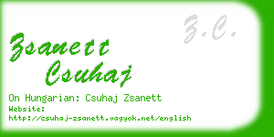 zsanett csuhaj business card